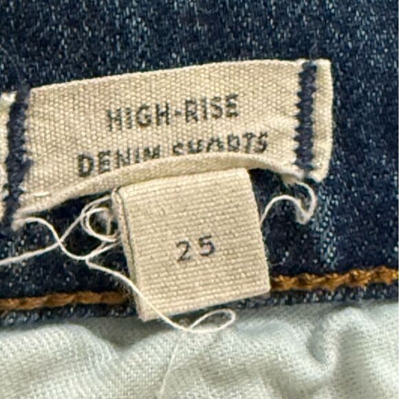 Madewell High-Rise Denim Shorts Destroyed Distressed Medium Wash size 25 - Picture 8 of 12